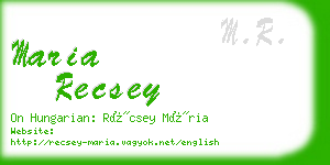 maria recsey business card